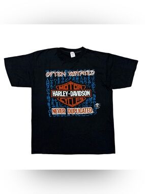 Vintage 1980s Harley-Davidson Often Imitated Never Duplicated T-Shirt Black XL